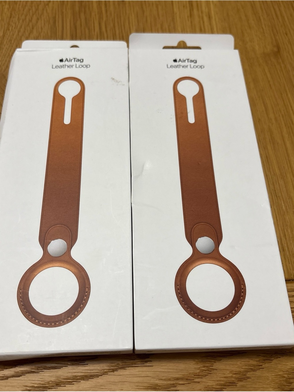 Apple AirTag Leather Loop in Saddle Brown - Set of 2
